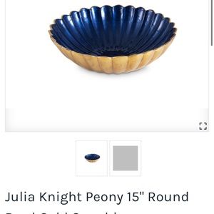 Julia Knight Peony 15" Round Bowl Gold Sapphire